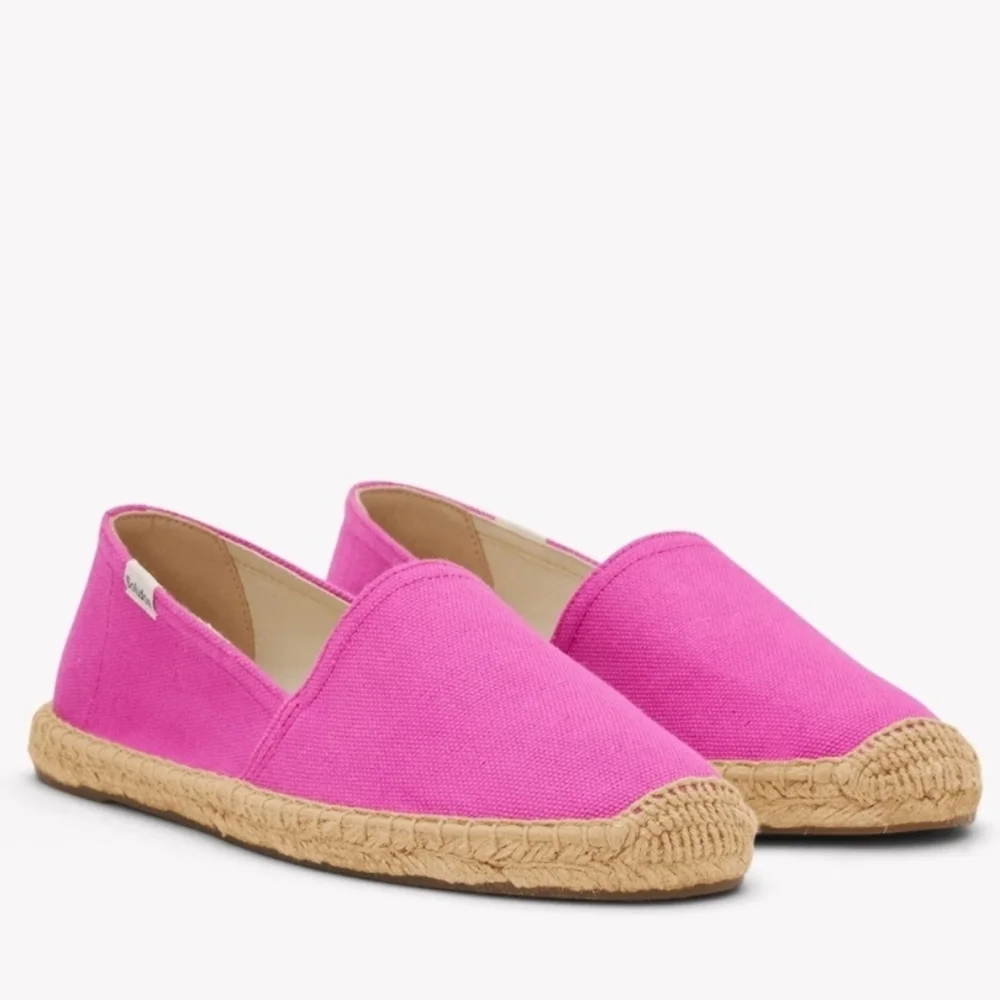 Soludos (Size 7-7.5) Pink Canvas Dali Original Slip-on Espadrilles (Like New)